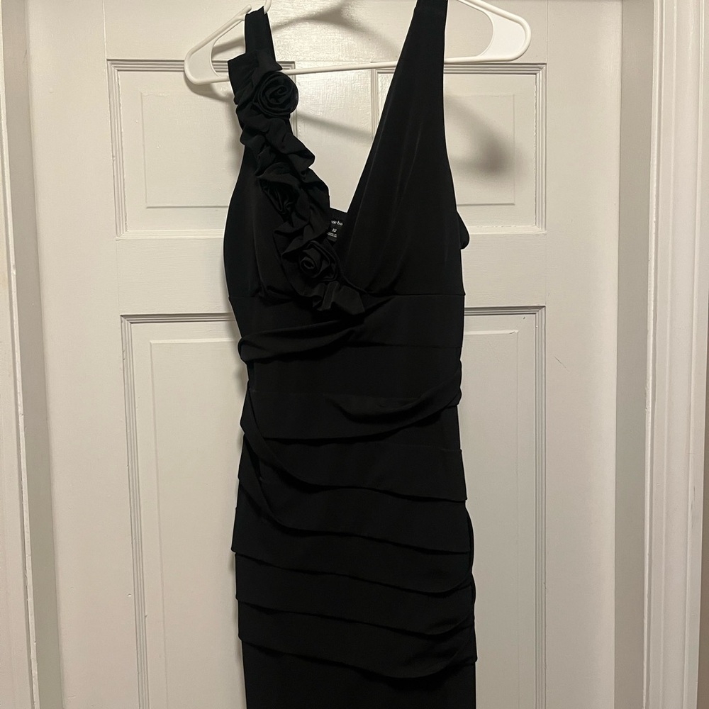 Valerie Bertinelli Black One Shoulder Dress